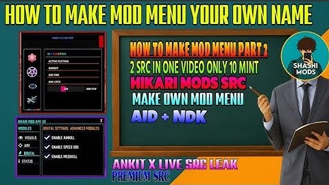 HOW TO MAKE FREE FIRE  PART 2 AIMKILL MOD MENU | FREE FIRE MOD MENU KAISE    CHETS X LIVE SRC LEAK