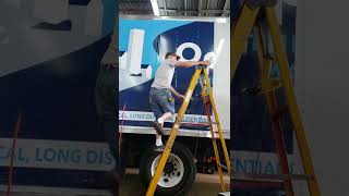 Box truck wrap installation