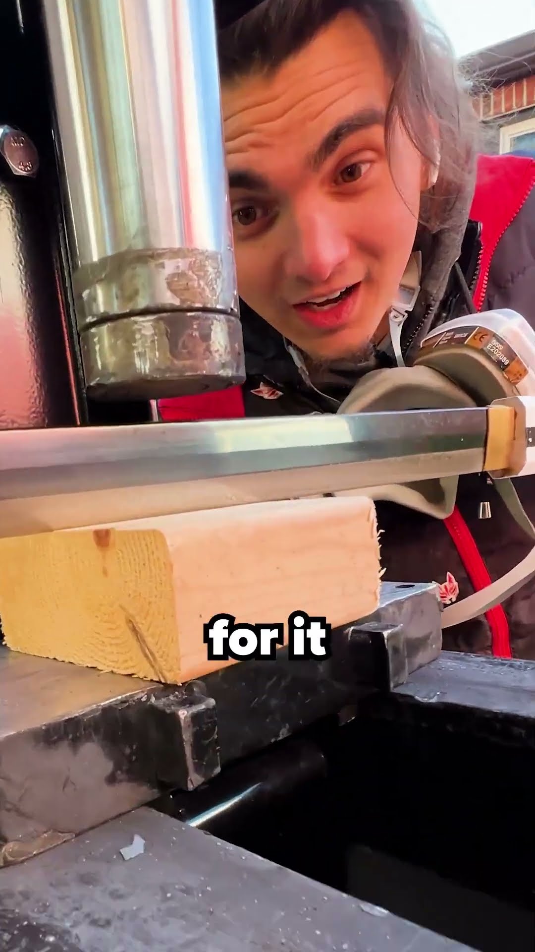 Combining a sword and a Hydraulic Press
