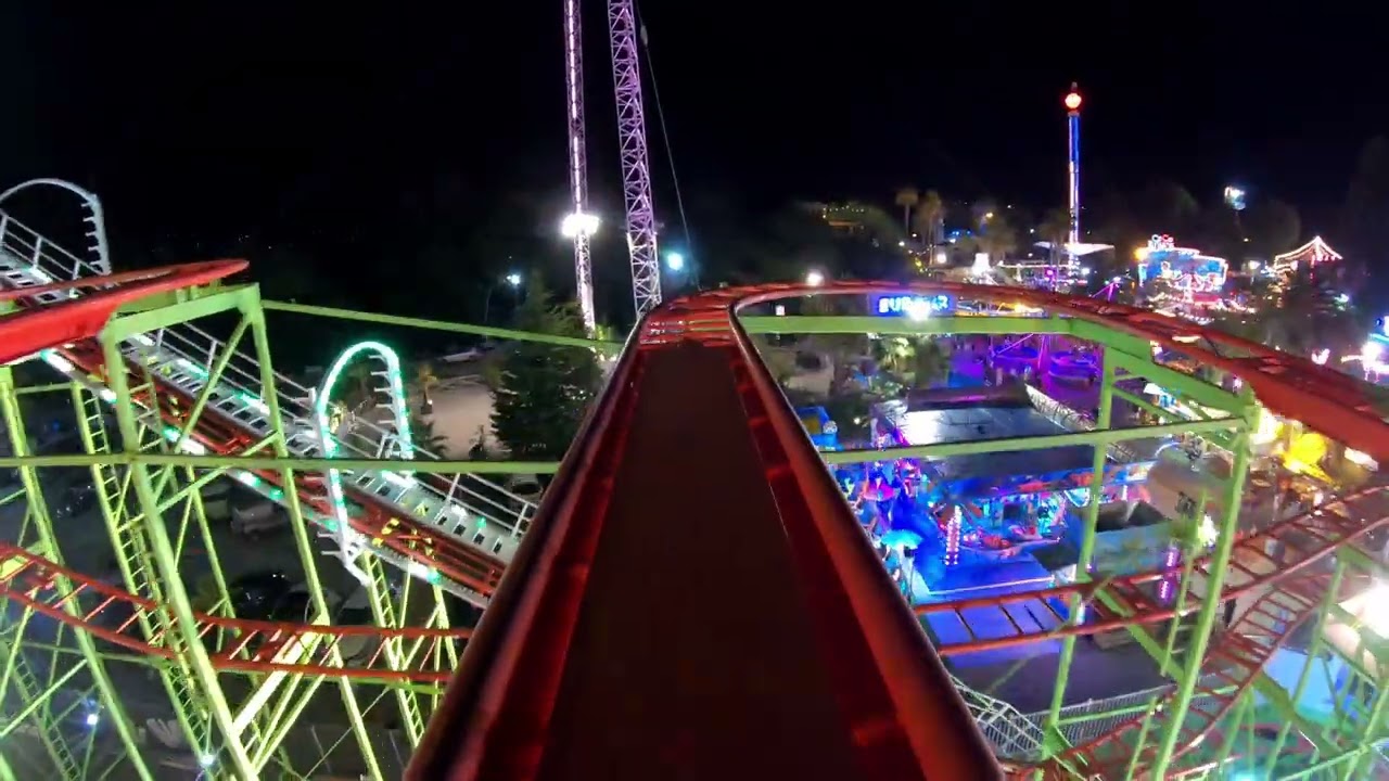 Wild Mouse à Antibes Land POV de nuit