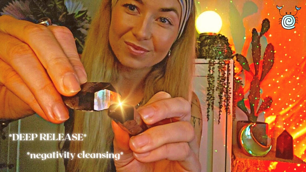 [Reiki ASMR] ~ 🔥DEEP RELEASE🔥 negativity cleansing | affirmations | crystal healing ASMR