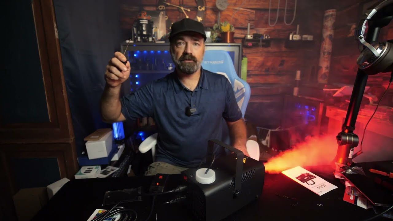 GEJRIO Fog Machine, 500W Smoke Machine with 16 Color