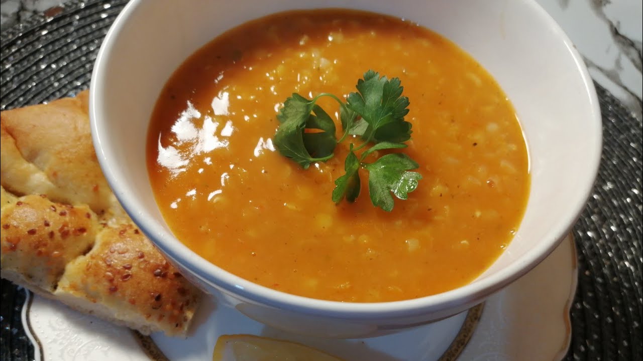 شوربة العدس والبرغل التركية، شوربة ازوكلين التركية من أطيب الشوربات الرمضانية