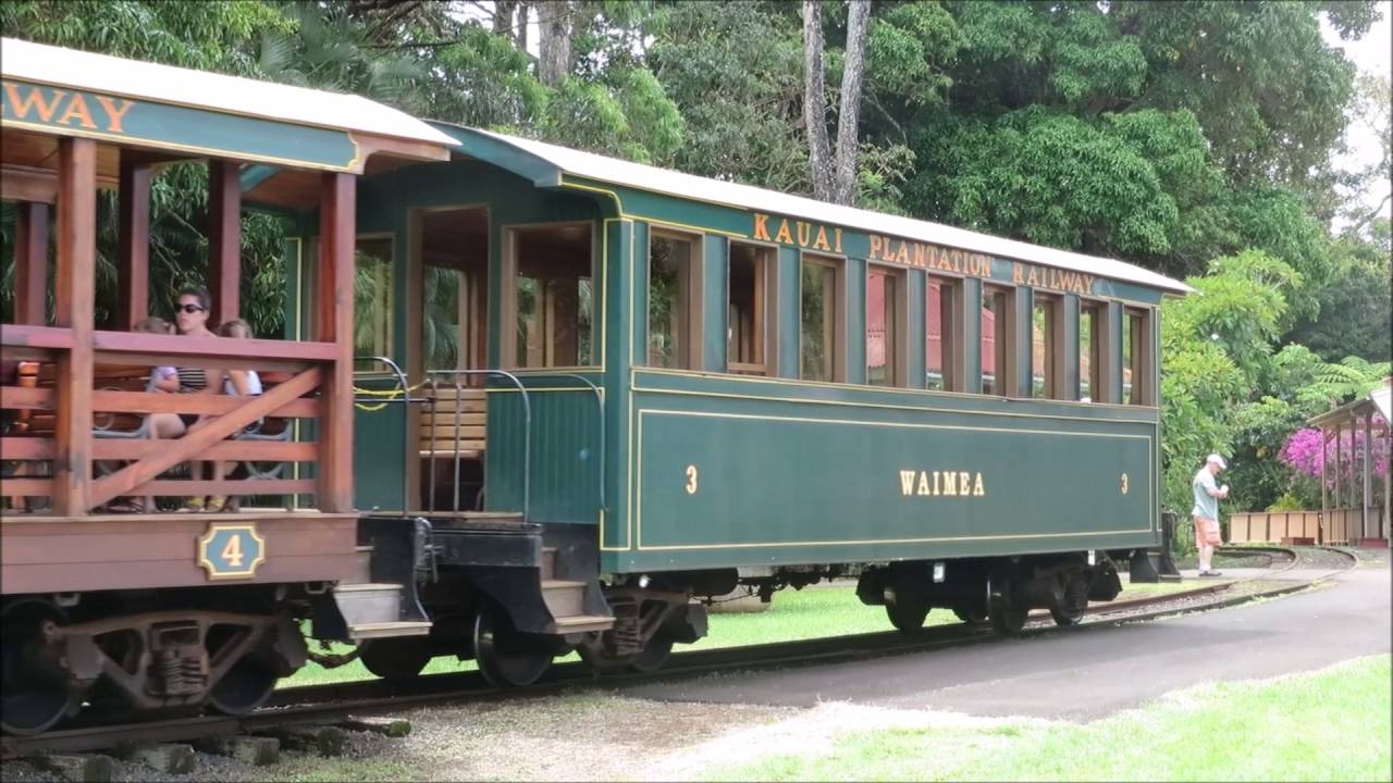 Visiting Kauai Kilohana Plantation Train leaving station YouTube