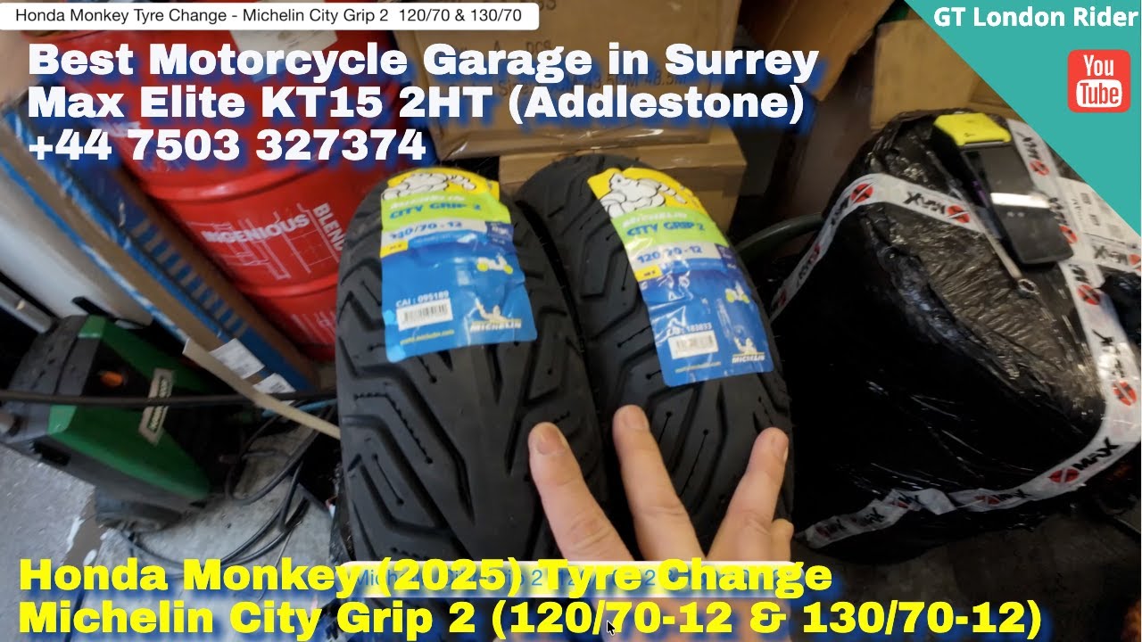 Honda Monkey 2025 Tyre Change - Michelin City Grip 2  Front 120/70 Rear 130/70 