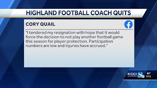 Iowa high school football coach quits in hopes of forcing school to cancel season