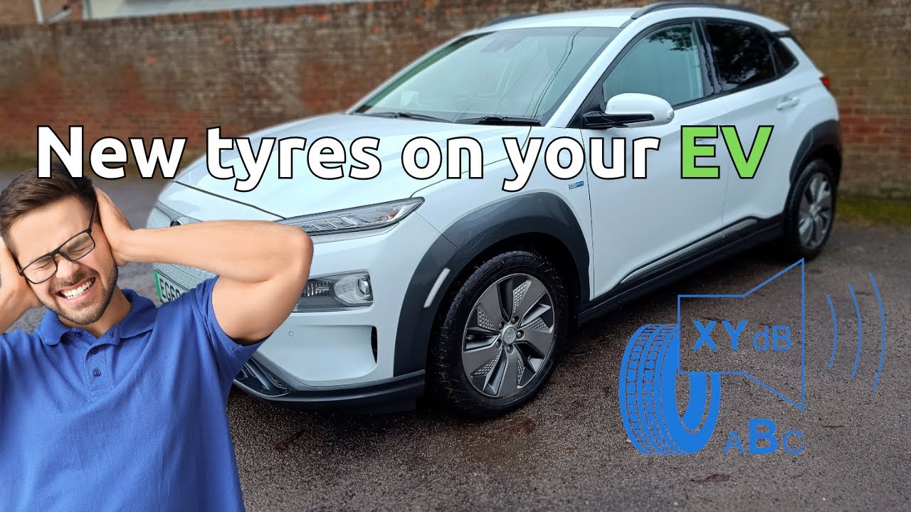 Fitting new tyres on a Hyundai Kona EV. The noise rating makes a huge ...