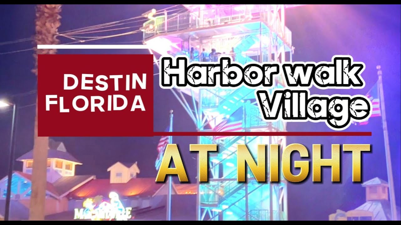 Harbor walk Village at night, Destin   Florida