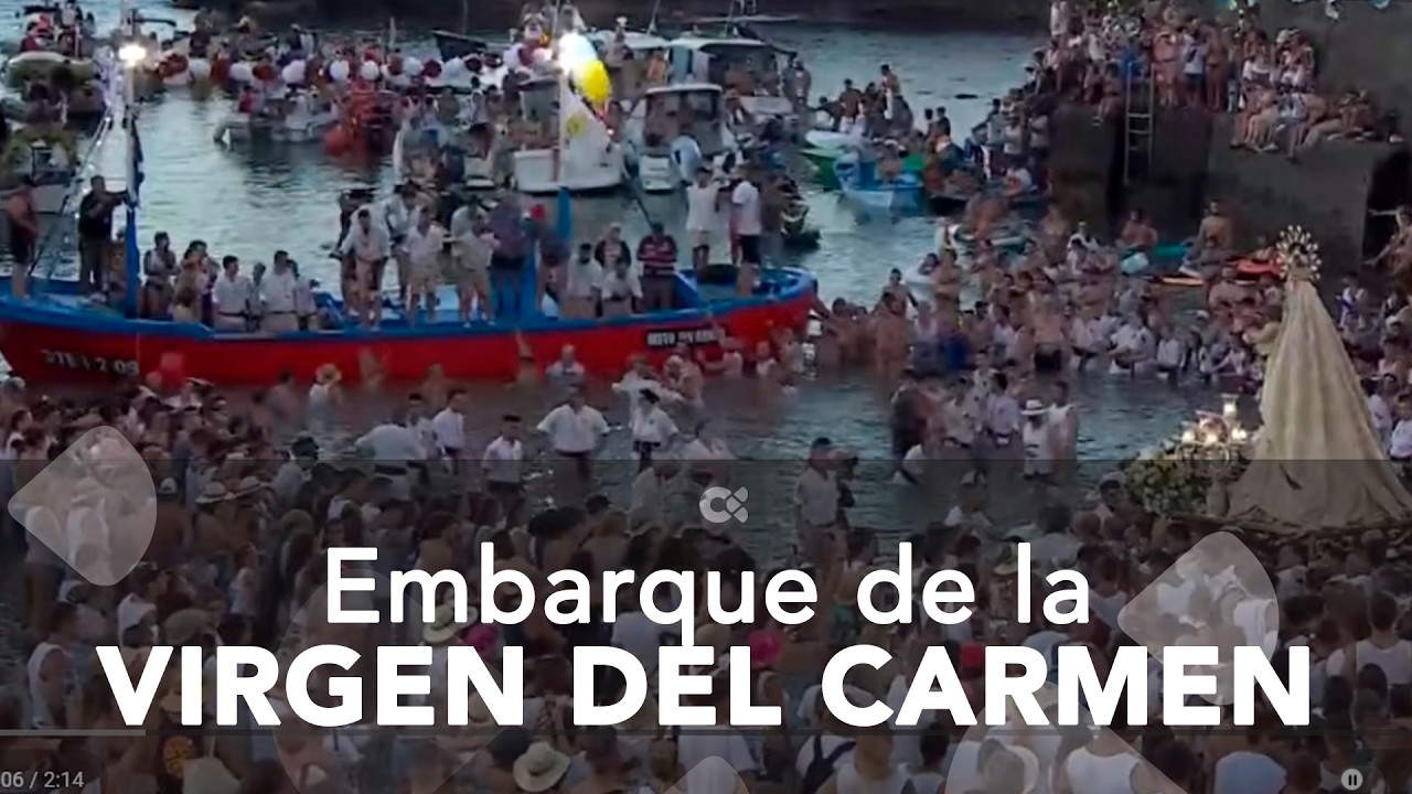Solemne e histórico embarque de la Virgen del Carmen en el Puerto de la Cruz