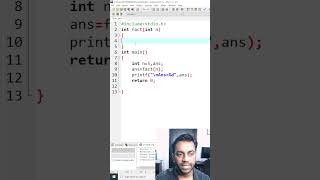Learn recursion with a simple factorial program in C explained step by step. #coding #learnc