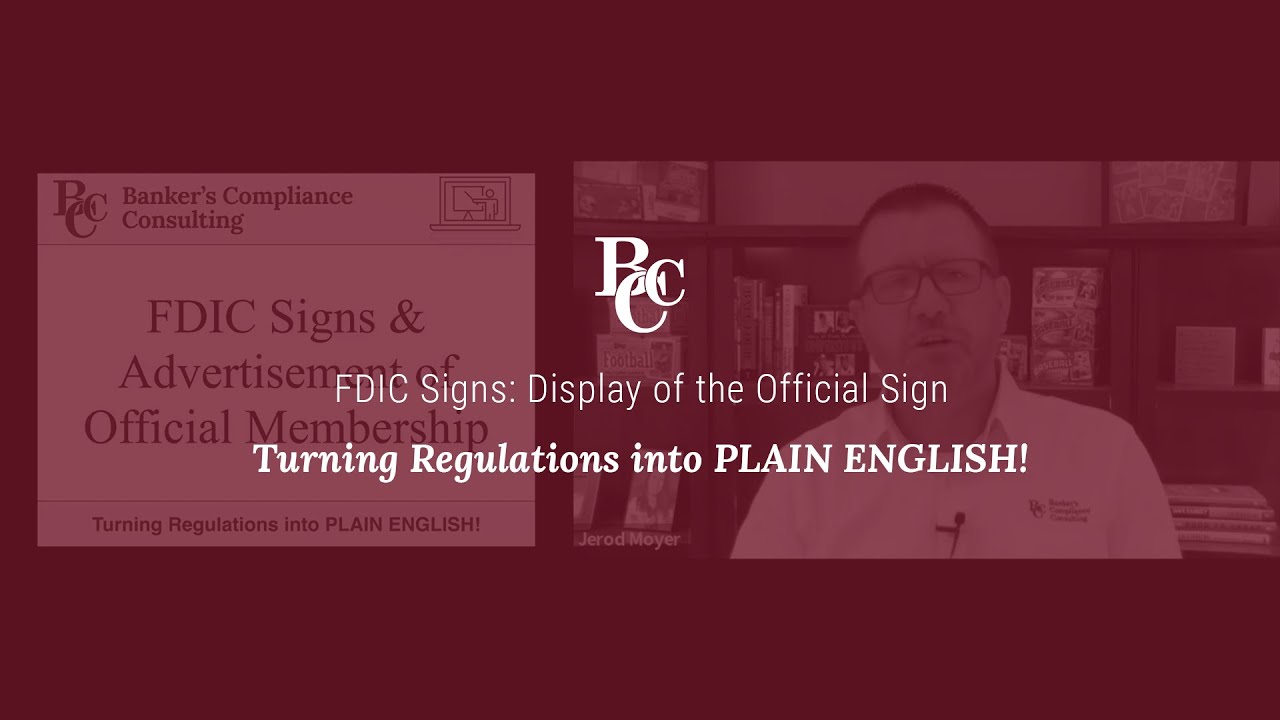 FDIC Signs: Display of the Official Sign - YouTube