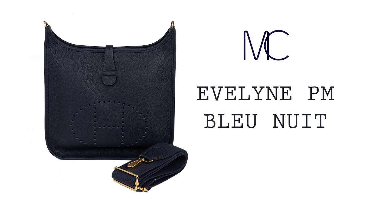 Hermes Evelyne Pocket III 29 Bag Bleu Nuit taurillon Clemence Leather  Crossbody
