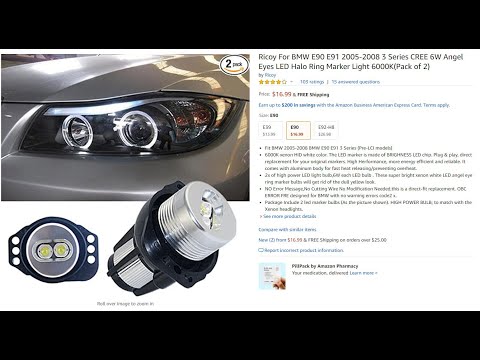LED Angel Eye replacement on E90 328i BMW.