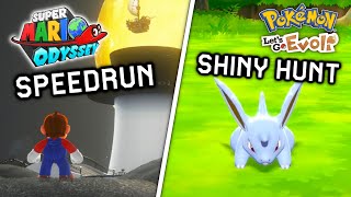 Mario Odyssey Speedrun + Pokémon Lets Go Shiny Hunt in einem Stream!