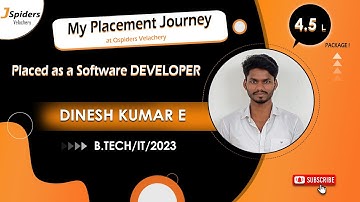 Placement Journey | B.TECH Graduate placed as Software Developer by JSpiders Velachery.