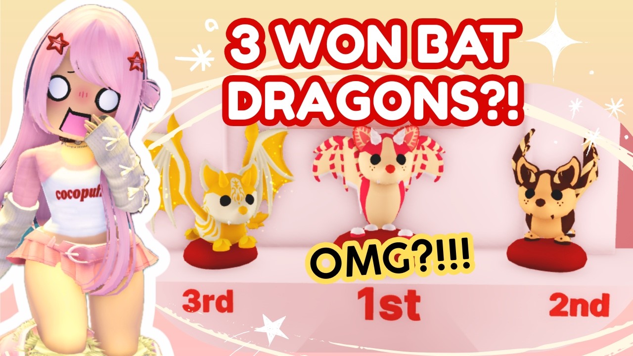 My BIGGEST Adopt Me Fashion Show - 3 WON BAT DRAGONS! 😱 #adoptme #roblox