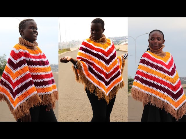 Easy crochet granny stitch Poncho | crochet poncho tutorial - YouTube