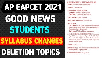 Good news to eapcet 2021 | syllabus deletion | syllabus reduced eapcet 2021 | ap eamcet 2021| eapcet