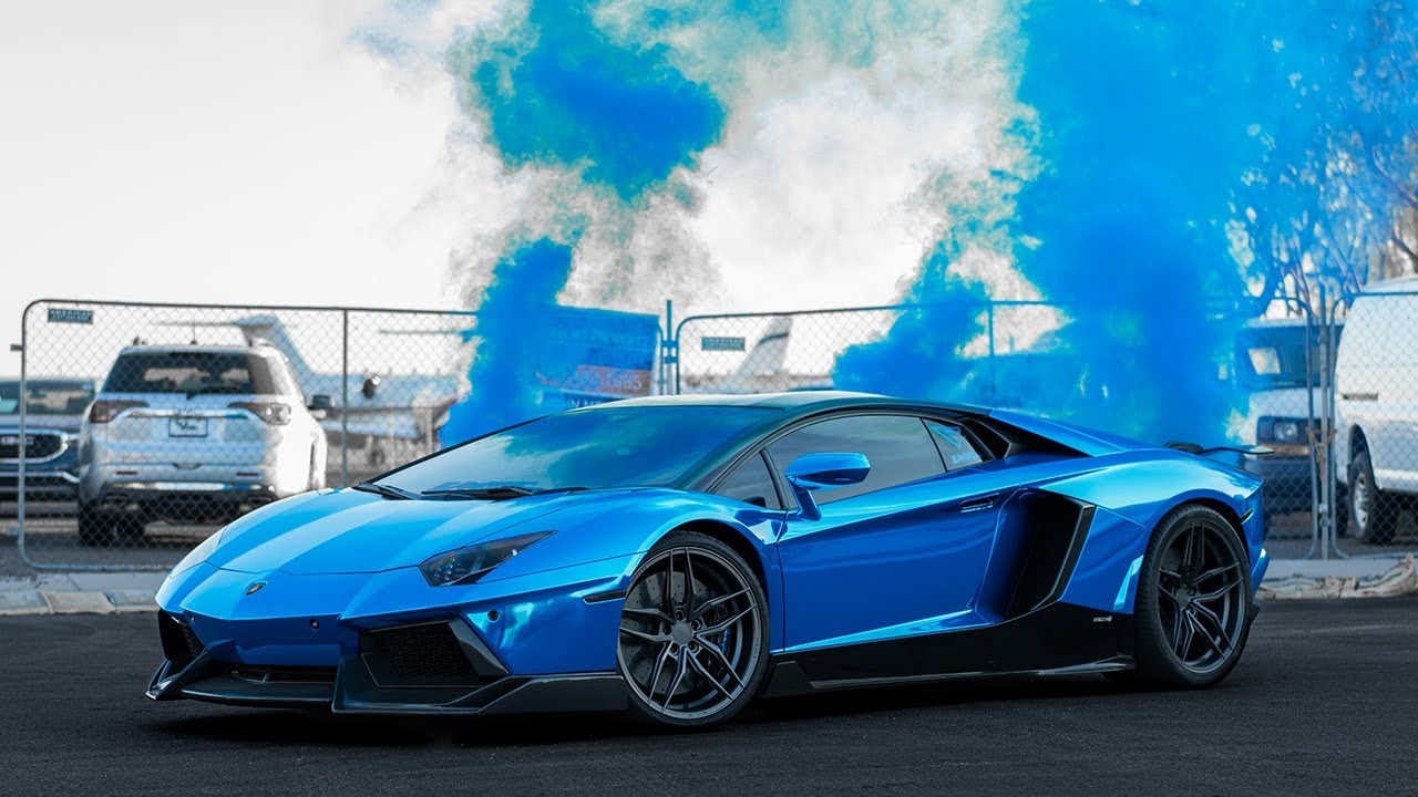 Blue Chrome Lamborghini Aventador | 4K - YouTube