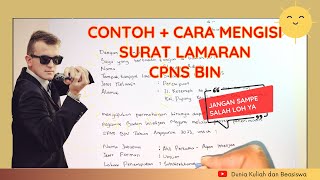 INI FORMAT CONTOH  SURAT LAMARAN CPNS BIN 2023 | BADAN INTELIJEN NEGARA