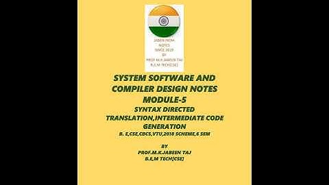 JABEN INDIA,SYSTEM SOFTWARE AND COMPILER DESIGN,MODULE5