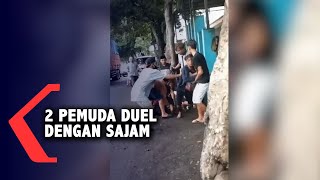 Viral Video 2 Orang Pemuda Duel Dengan Senjata Tajam