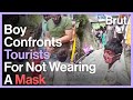 "Where is your mask?" "Wear your mask" Boy confronts tourists in Dharamshala