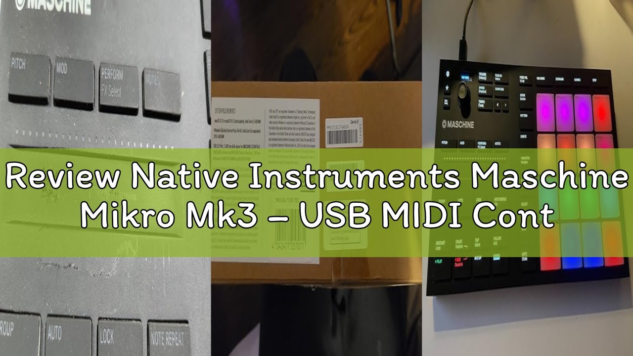 Review Native Instruments Maschine Mikro Mk3 – USB MIDI Controller Drum Pad with 16 Pads and Massive