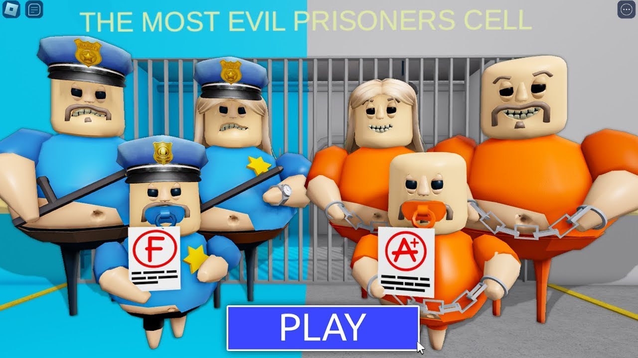 Police And Prisoner Family Barry Prison Run! | Roblox Obby #roblox # ...