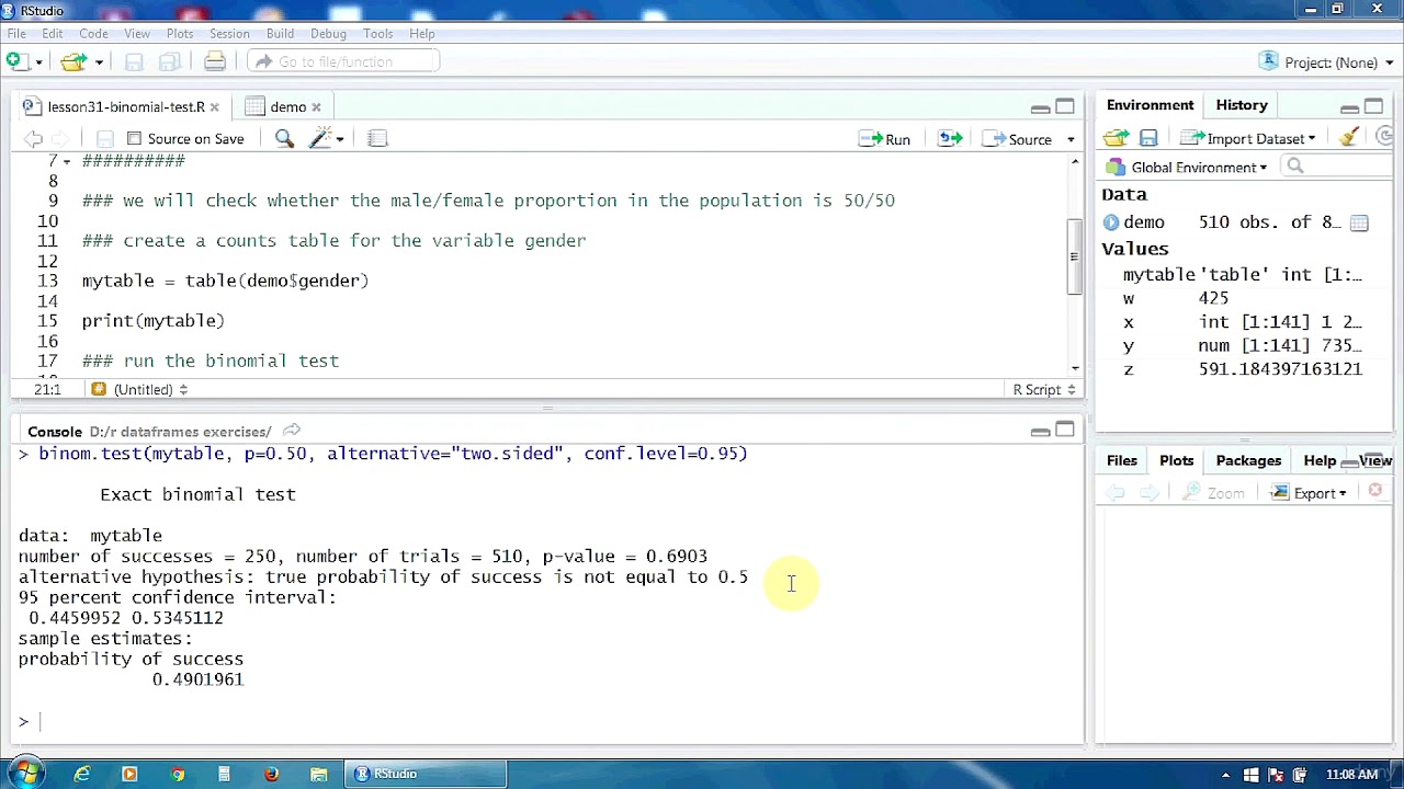 32. How to Conduct Binomial Test in R YouTube
