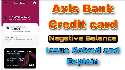 What does it mean when credit card balance is negative