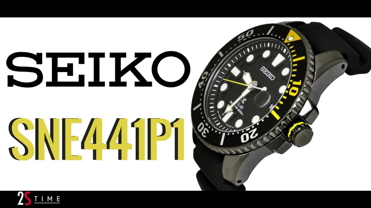 SEIKO Prospex Solar Black Bezel DIVER 200m SNE441P1 - YouTube