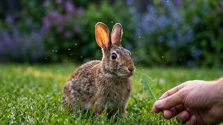 Bunny Sits Still… Until a Sweet Little Dandelion Surprise