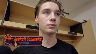 Beckett Sennecke on scoring first career NHL goal in debut; Ducks drop opener in Seattle | Postgame
