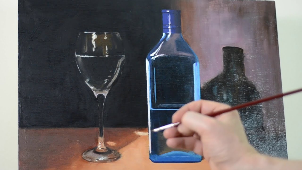 How to paint glass. Still Life Oil Painting Tutorial Time lapse YouTube