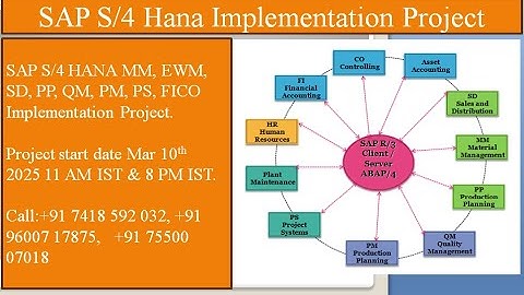 SAP SAP MM / EWM /SD / FICO / PP Implementation Projects Mar-2025 / Call: +91 7418 592 032
