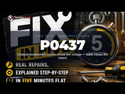 P0437 Explained — Catalyst temperature sensor circuit low voltage — Bank 1 (max 160 chars) | Trouble