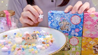 [囁き声-ASMR] 雑談しながら京都まるんの可愛い砂糖菓子を食べる