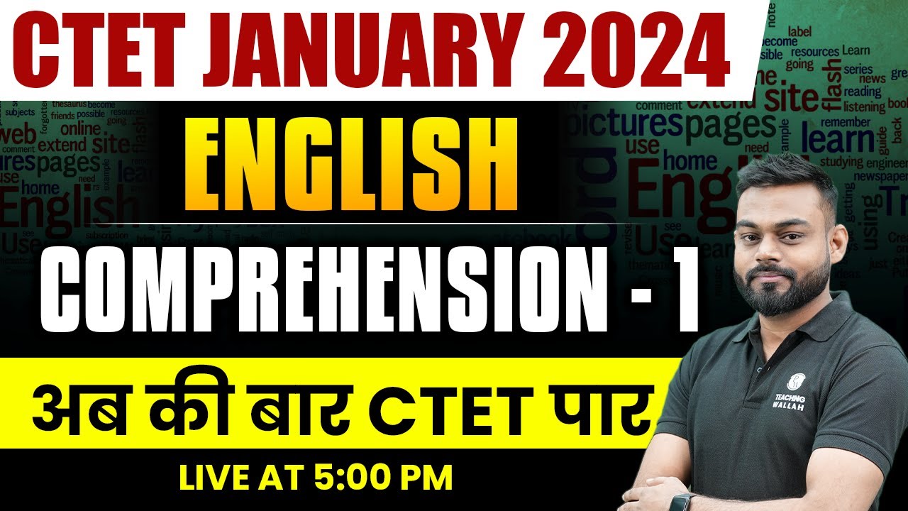 English Comprehension for CTET January 2024 | English for CTET ...