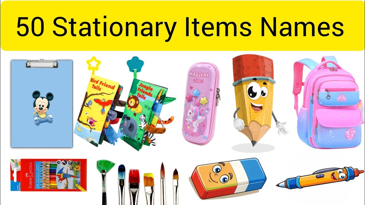 STATIONARY ITEMS NAME IN ENGLISH | STATIONARY THINGS | STATIONARY ARTICLES |  STATIONARY VOCABULARY 