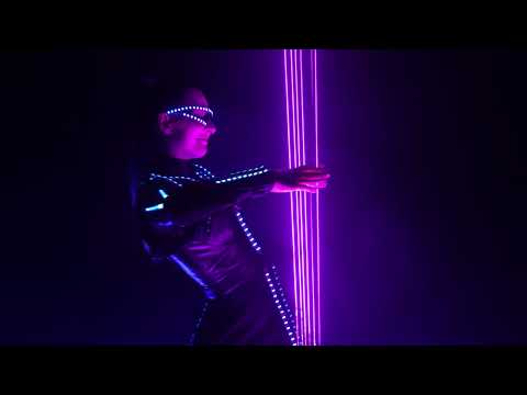 Pyroterra LASERHUMAN | laser LED-light show with YOUR LOGO