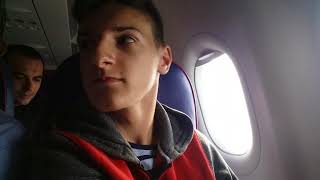 First time flying in his life...