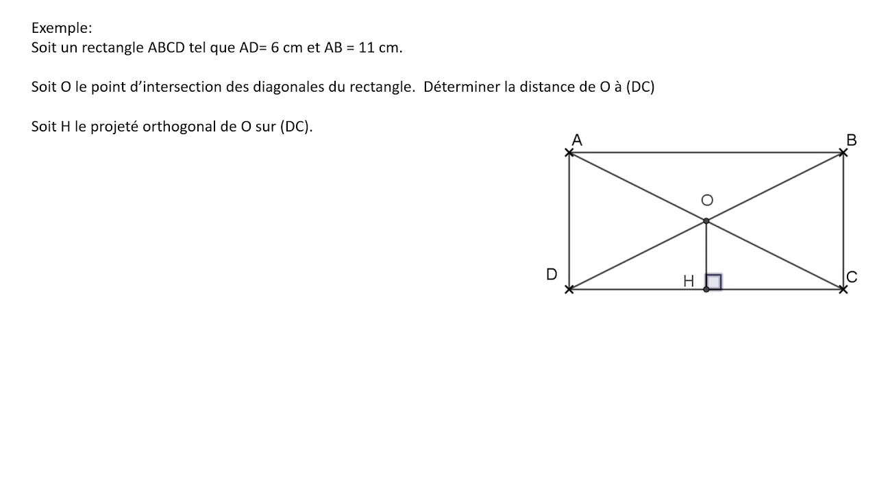 projeté orthogonal d'une point sur une droite - YouTube