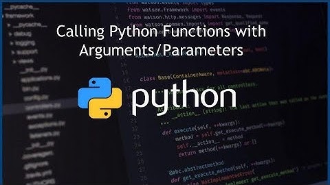 Calling Python Functions with Arguments/Parameters