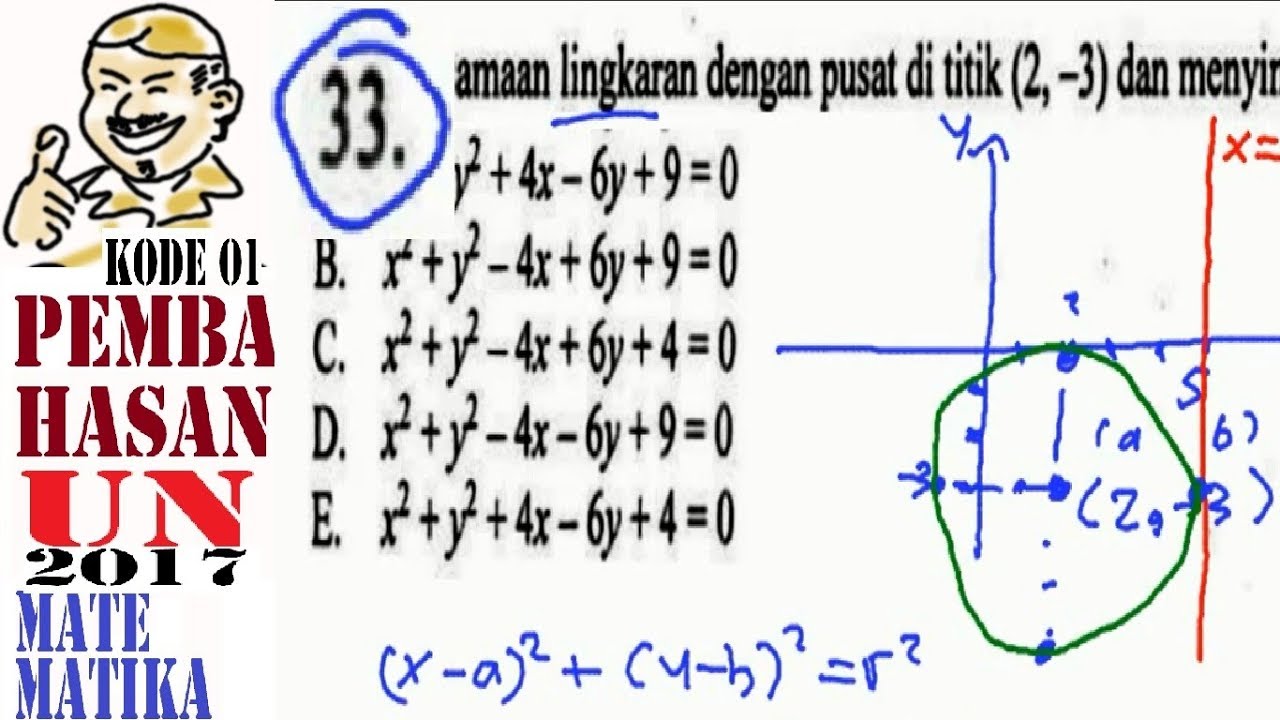 Un Sma 2017 Matematika Ipa Pembahasan No 33 Garis Singgung Lingkaran Youtube