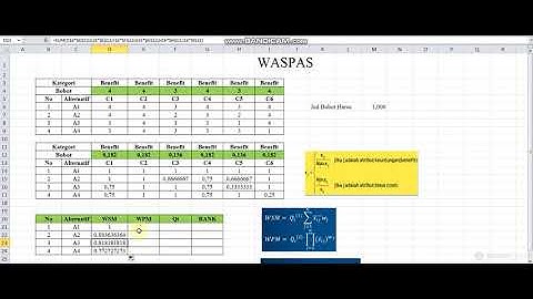Penerapan SPK dengan metode WASPAS