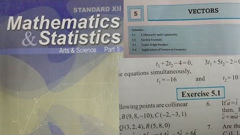 Vector - Exercise 5.1,12th maths,HSC