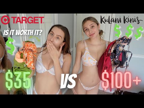 Cheap vs. Expensive Swimsuits *Try On Bikini Haul* | Annie and Jessie