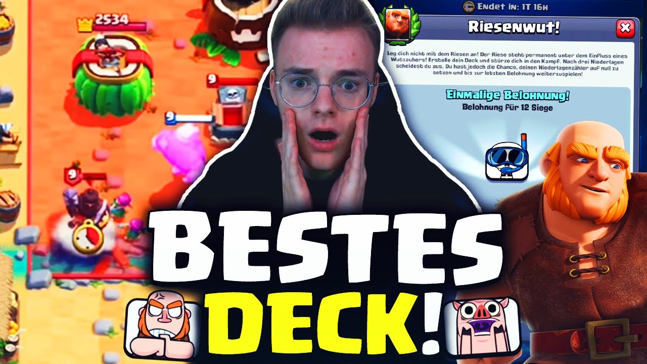 💪🏽DAS BESTE DECK in der RIESENWUT CHALLENGE! | Clash Royale Deutsch
