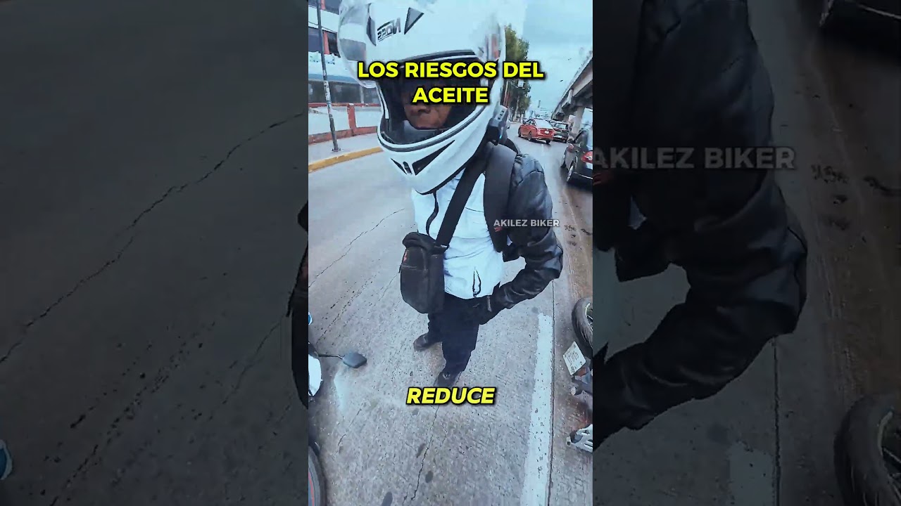 Si andas en MOTO nunca pases por el ACEITE #motos #motorcycle #viralshort